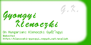 gyongyi klenoczki business card
